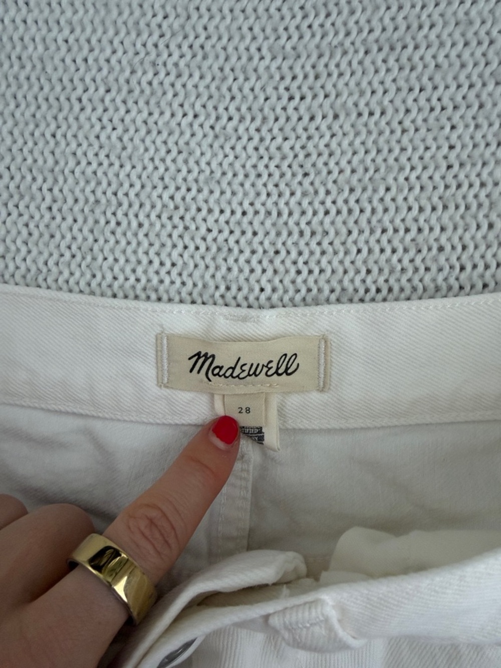 Madewell 100% Cotton Rilee Denim Midi Skirt White Size 28 - Picture 4 of 8